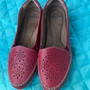Earth Origins Red Flats with Perforated Design
